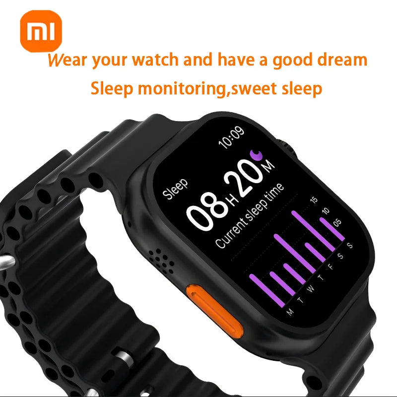 Xiaomi T900Ultra Smartwatch Bluetooth Talk Smartwatch Alerta de mensagem Monitor de frequência cardíaca Relógio esportivo para Android IOS Homens Mulheres