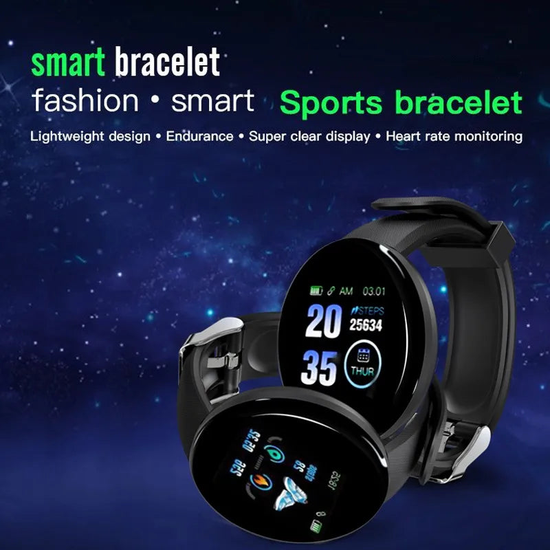 D18 Smart Watch Homens Mulheres Smartwatch Pressão Arterial À Prova D'Água Relógios Digitais Esportes Fitness Rastreador Relógio para Apple Watch Band